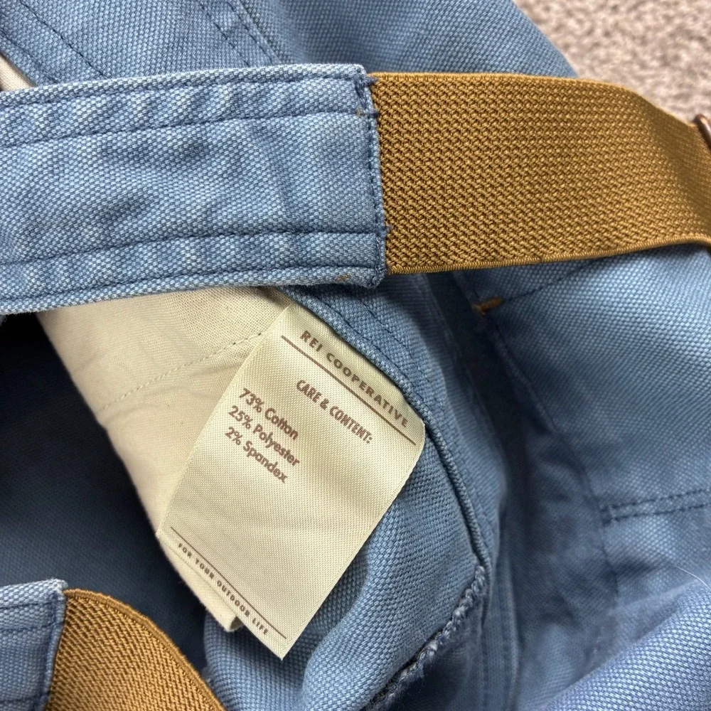 REI Co-op Trailsmith Overalls Women's 10 Petite Blue Cotton Blend 158076